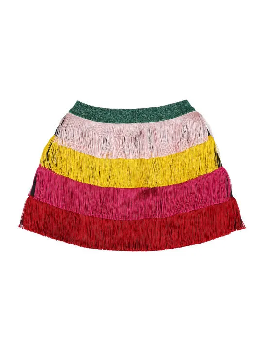 Stella McCartney Kids   Recycled fringe mini skirt 