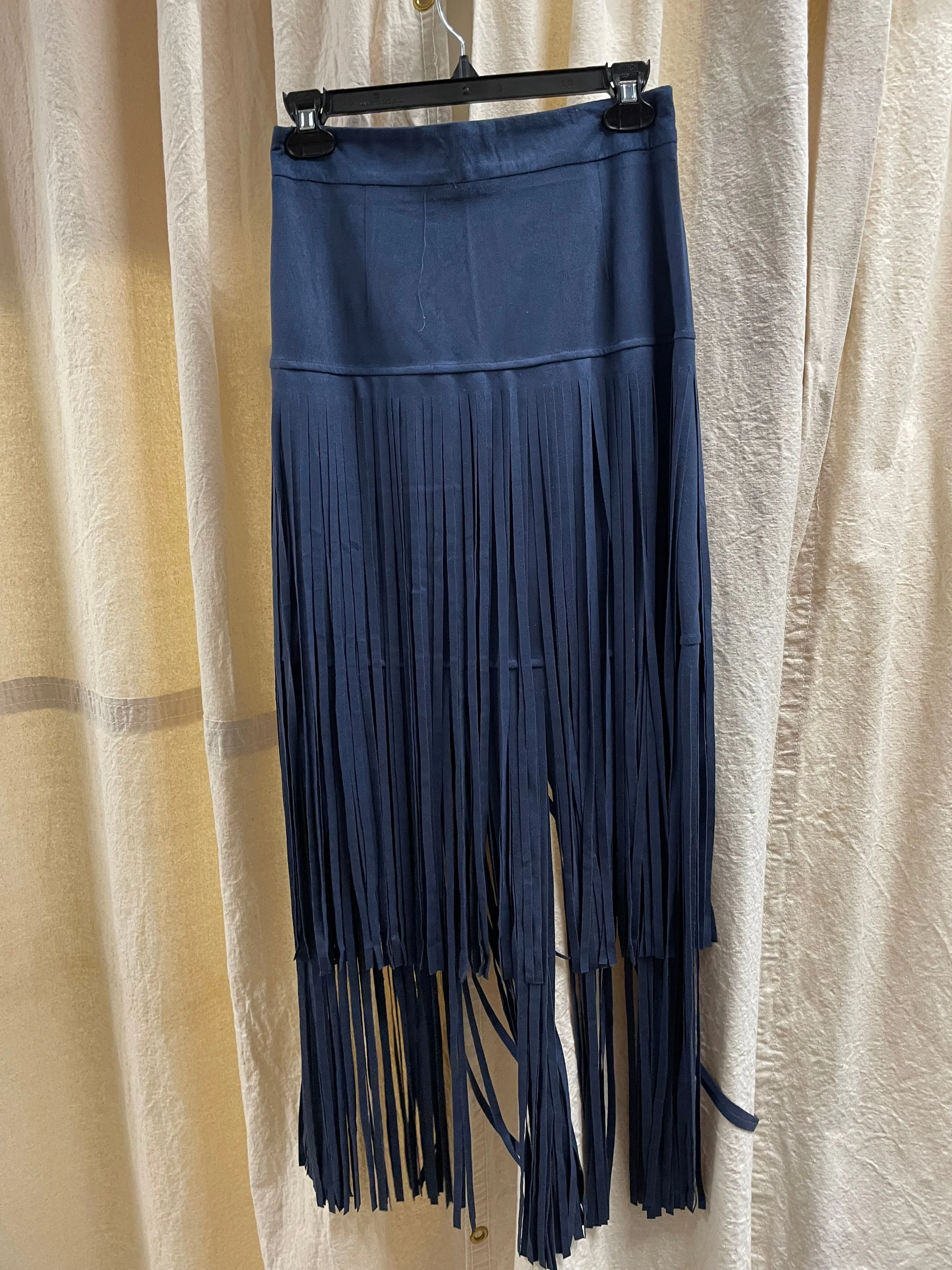 Suede Fringe Skirt in Rust by Adore