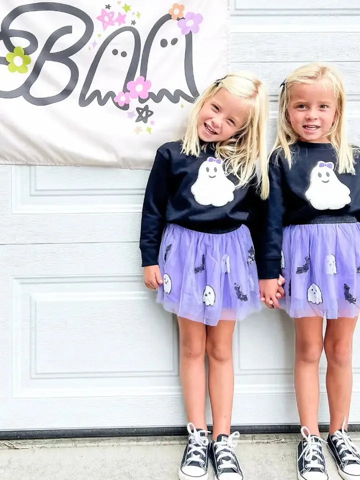 SWE Ghost and Bat Sequin Halloween Tutu