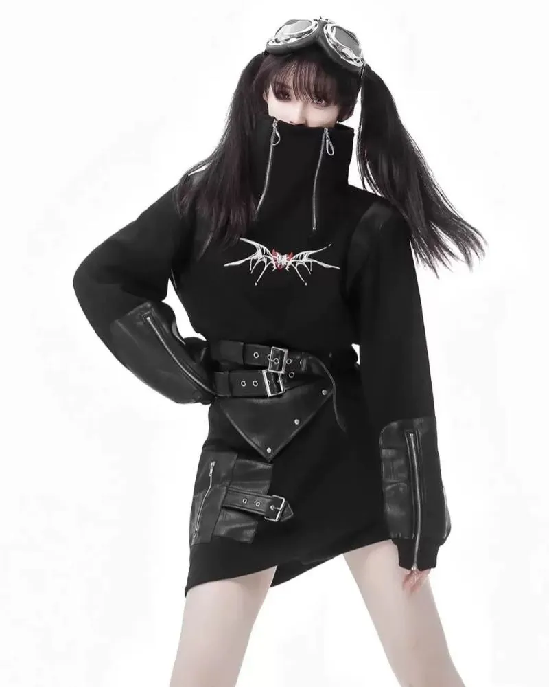 Techwear Sweet Girl Hoodie Pants And Cargo Skirt Set（Sold Separately）