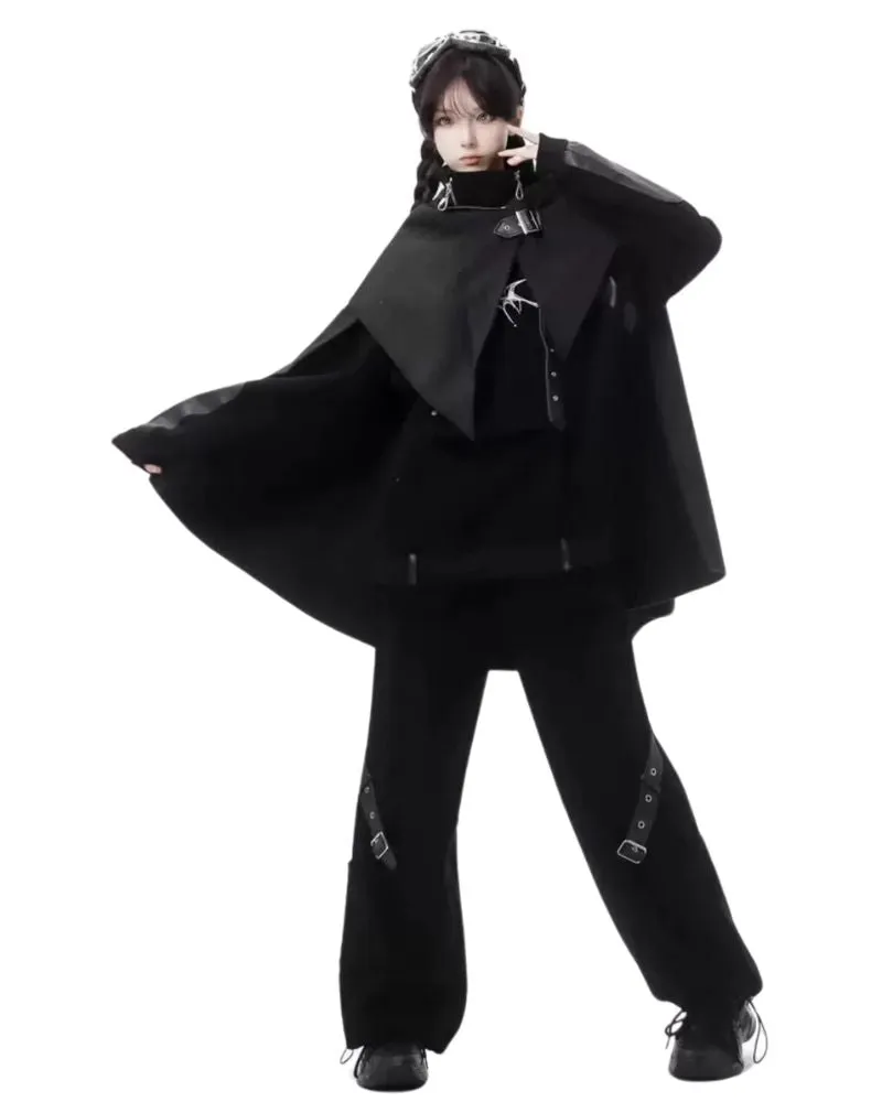 Techwear Sweet Girl Hoodie Pants And Cargo Skirt Set（Sold Separately）