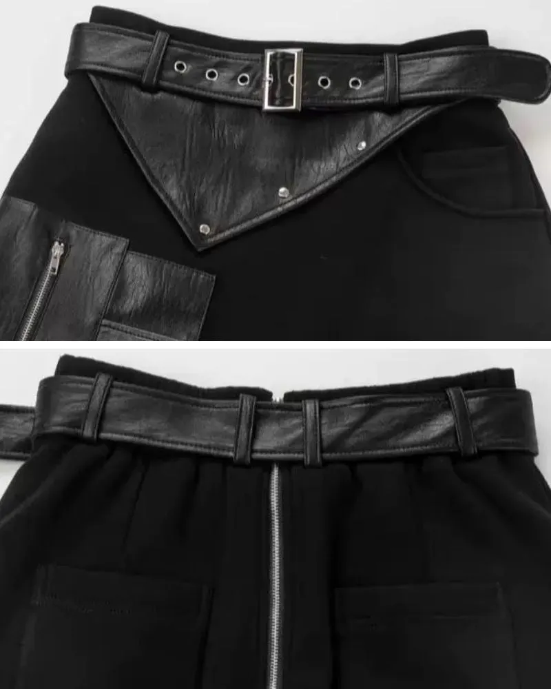 Techwear Sweet Girl Hoodie Pants And Cargo Skirt Set（Sold Separately）