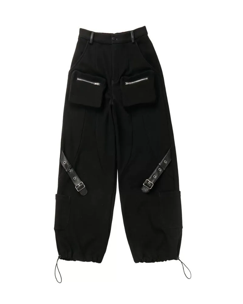 Techwear Sweet Girl Hoodie Pants And Cargo Skirt Set（Sold Separately）