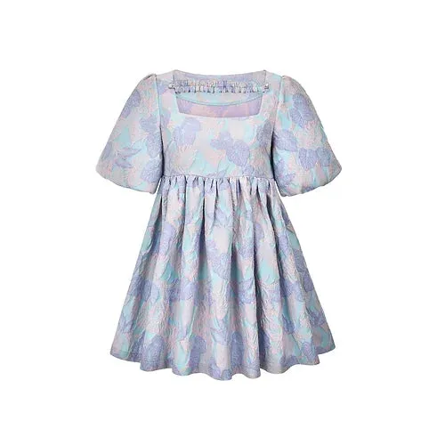 Three Quarters Purple Rococo Dress