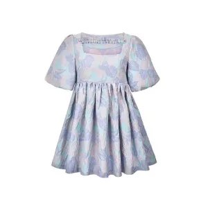 Three Quarters Purple Rococo Dress