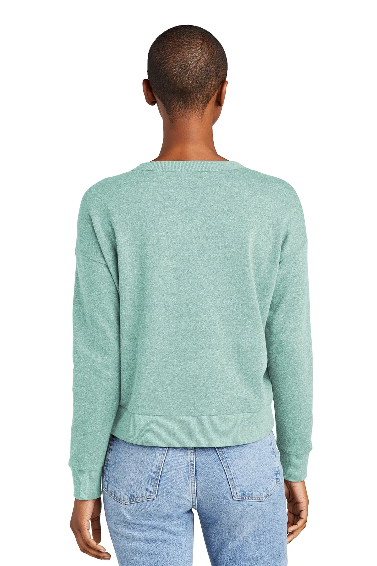 Tracey Perfect Tri Fleece V-neck Sweatshirt - Eucalyptus Blue