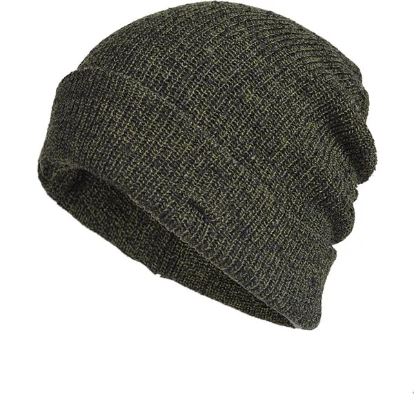 Two Tone Blend Daily Cuffed Beanie Hat for Men and Women