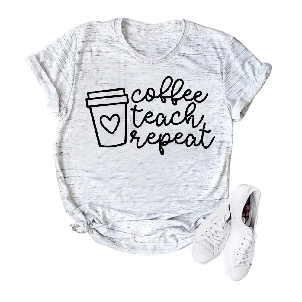 Unisex Teacher Appreciation Shirt – Funny Teacher Gift Tee for Coffee-Loving Educators
