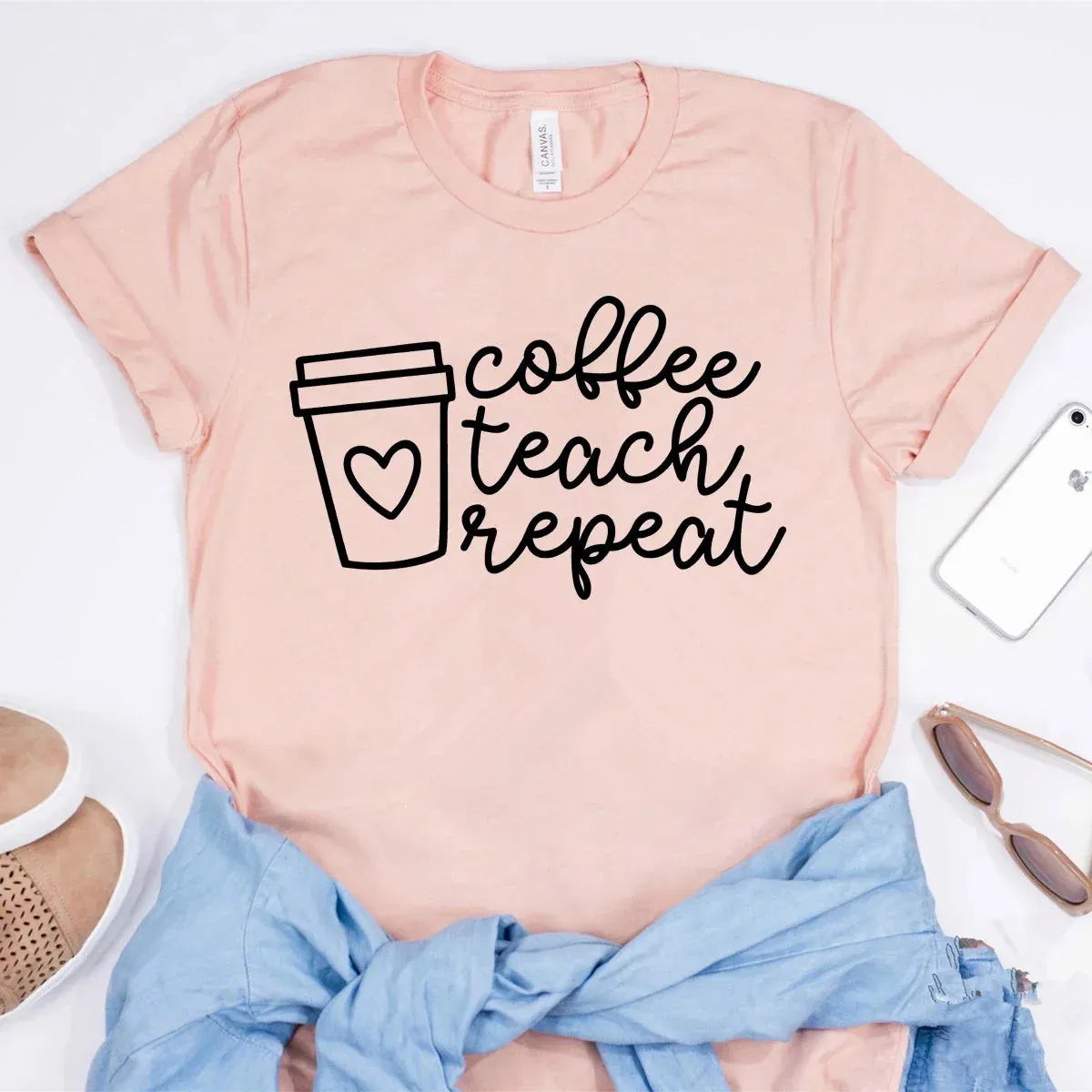 Unisex Teacher Appreciation Shirt – Funny Teacher Gift Tee for Coffee-Loving Educators