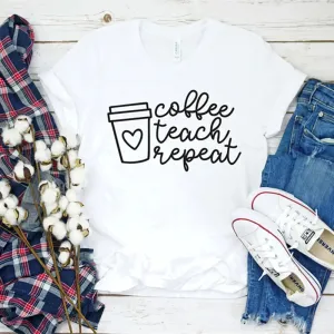 Unisex Teacher Appreciation Shirt – Funny Teacher Gift Tee for Coffee-Loving Educators