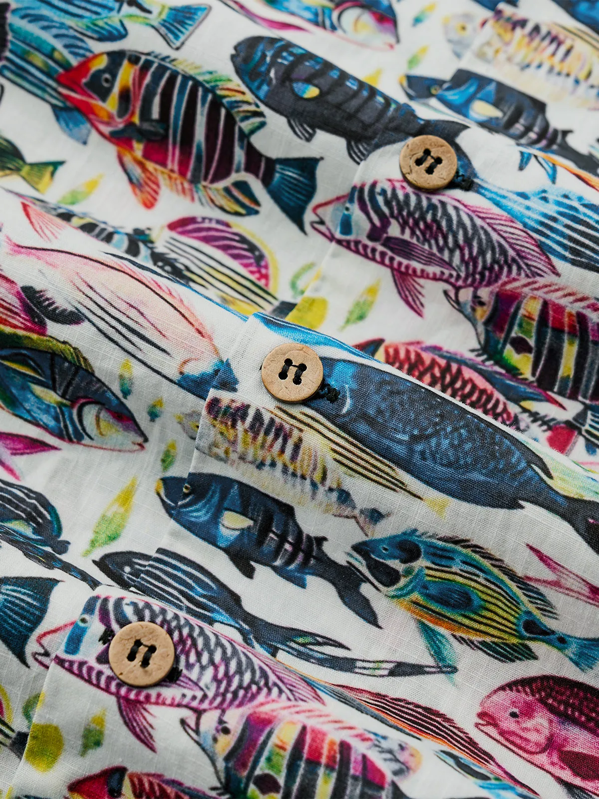 Various Fish Cotton Camp Shirt