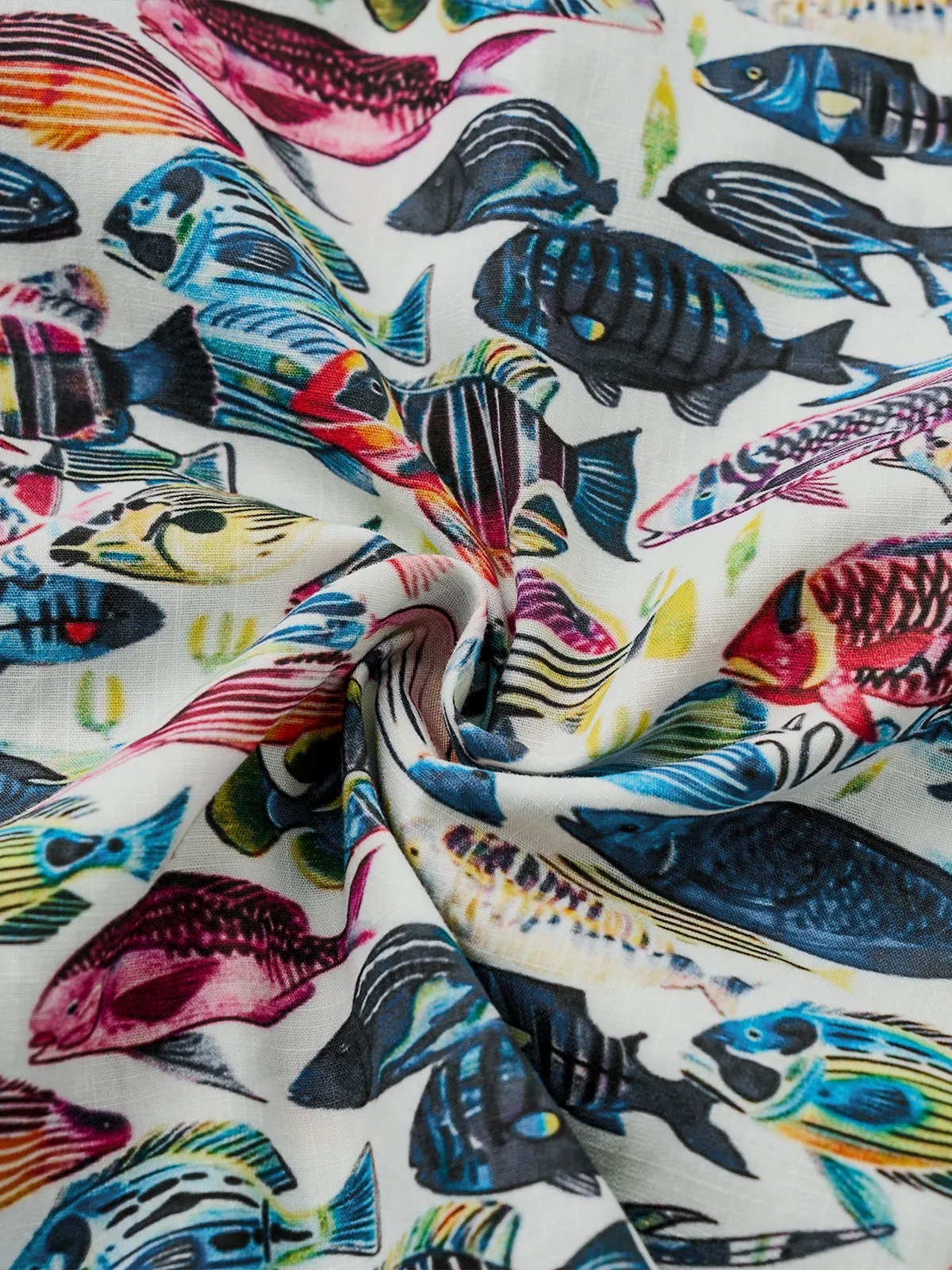 Various Fish Cotton Camp Shirt