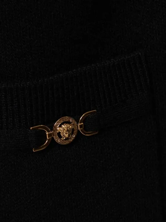 Versace   Knit long cardigan w/ medusa logo 