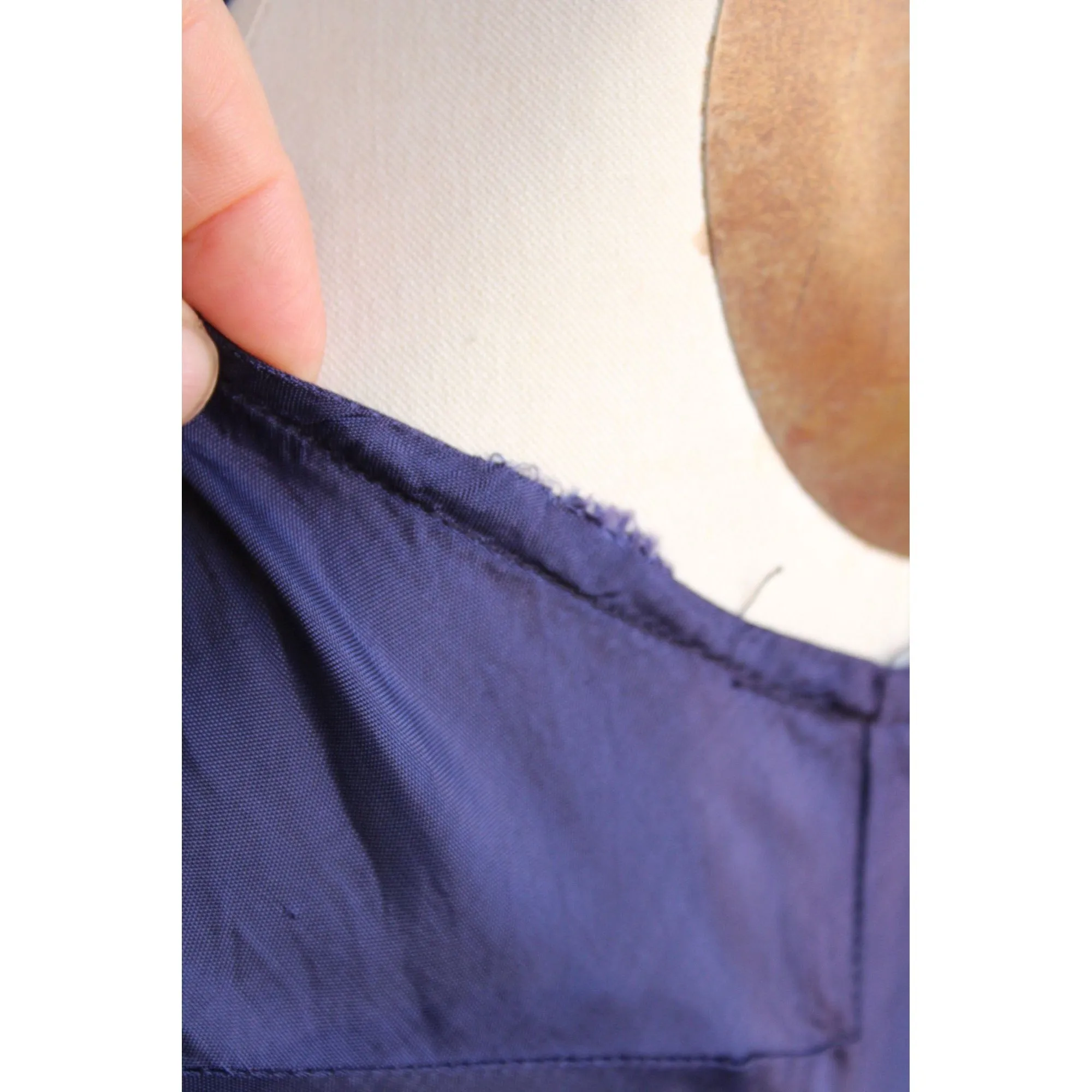 Vintage 1930s Navy Blue Rayon Full Slip