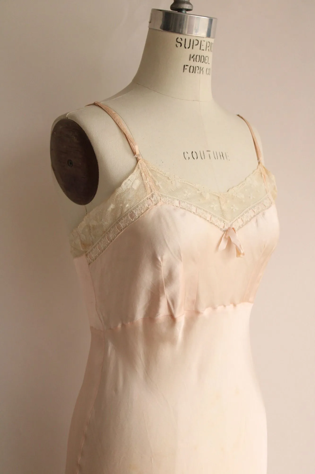 Vintage 1950s Trillium Underthings Pink Silk and Rayon Slip