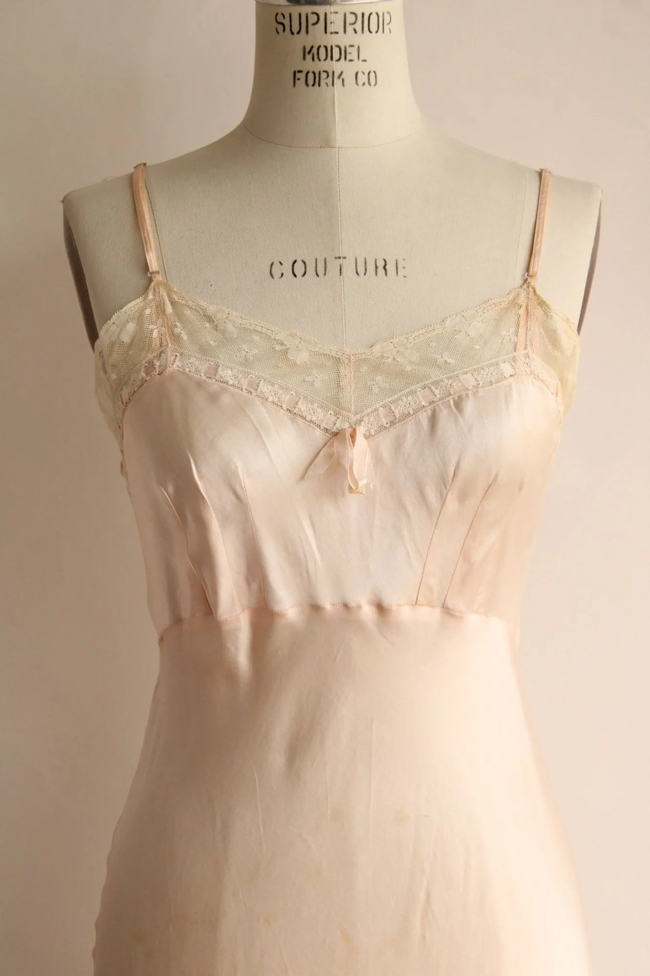 Vintage 1950s Trillium Underthings Pink Silk and Rayon Slip