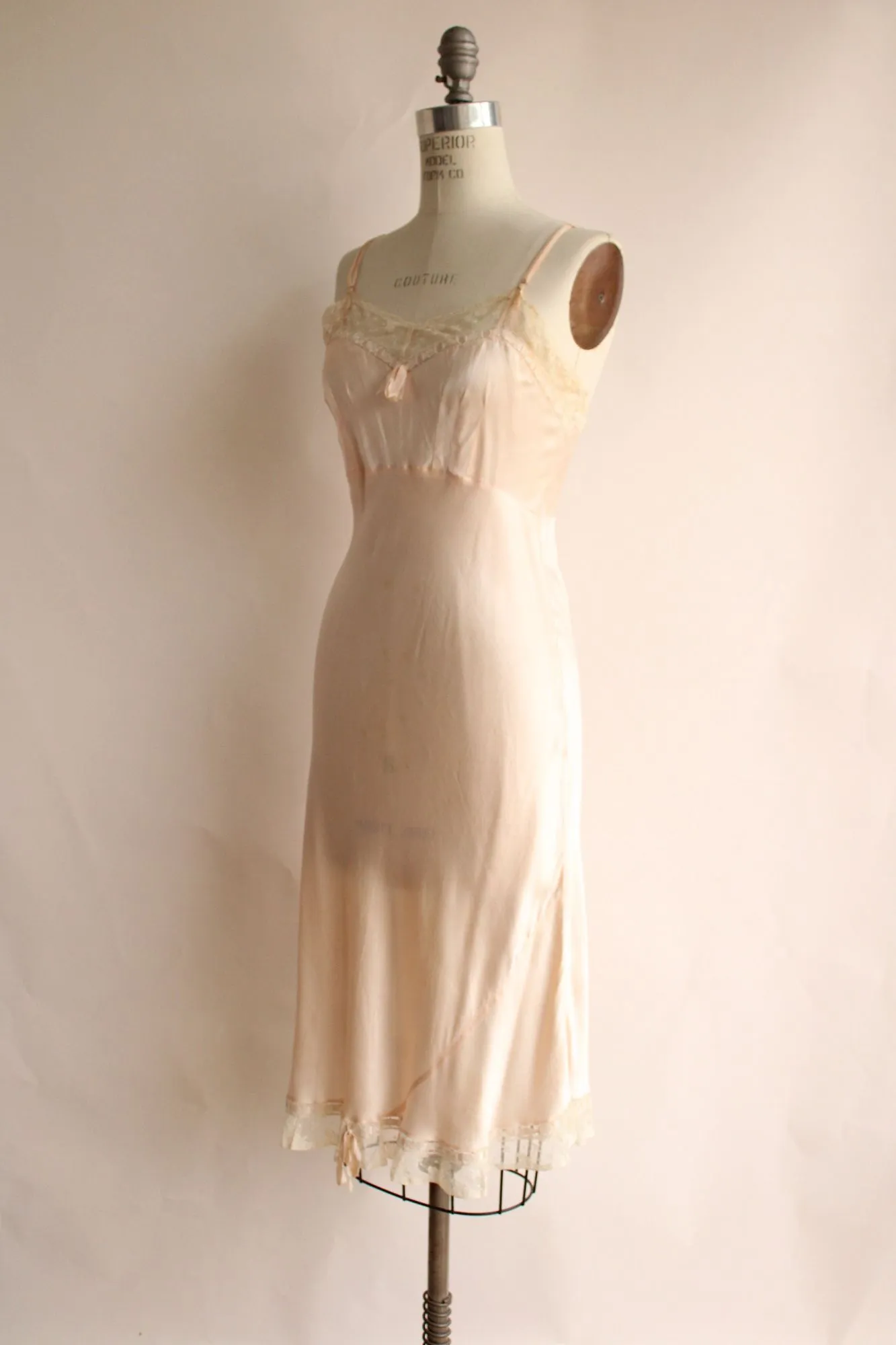 Vintage 1950s Trillium Underthings Pink Silk and Rayon Slip