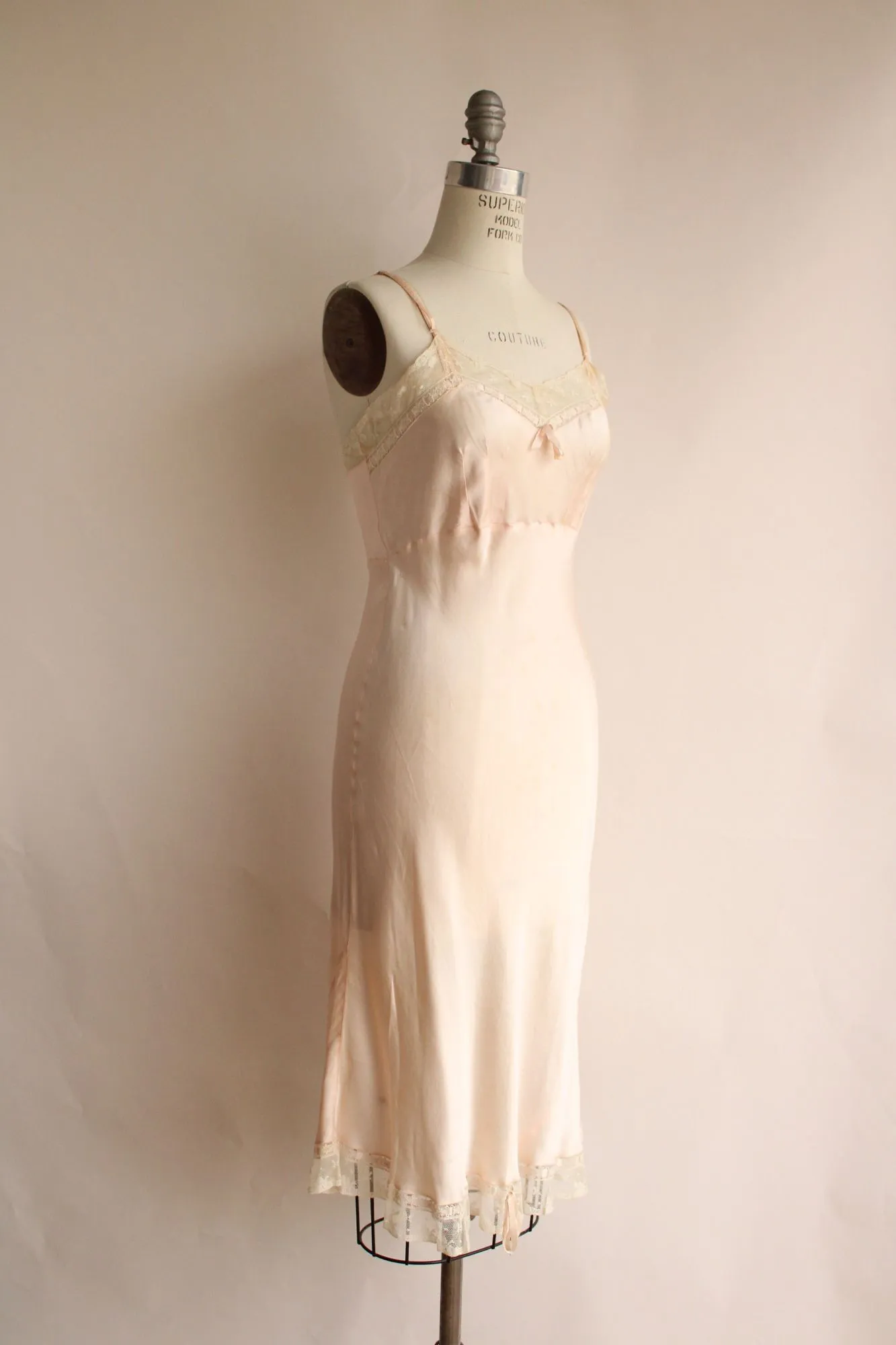 Vintage 1950s Trillium Underthings Pink Silk and Rayon Slip