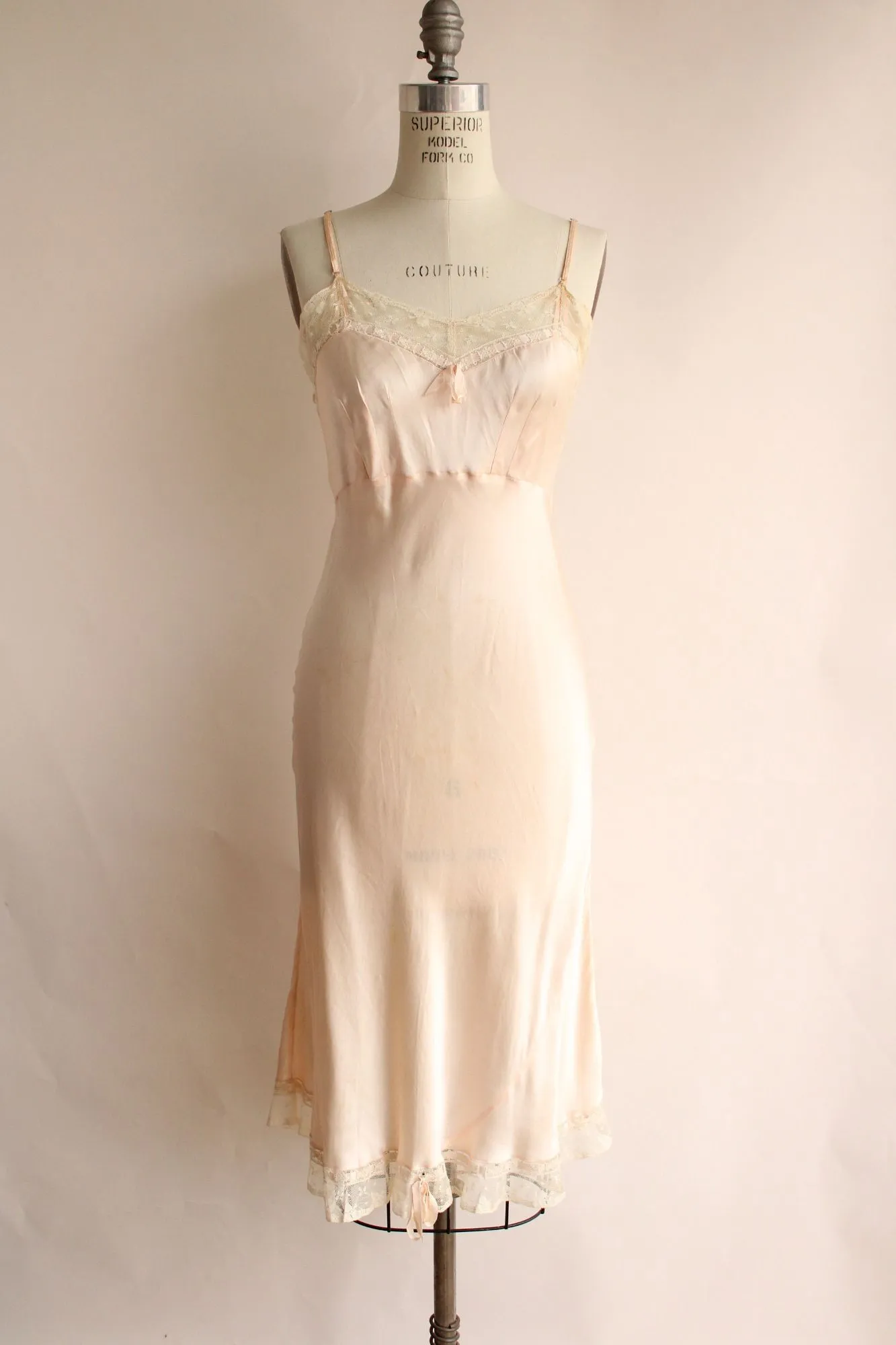 Vintage 1950s Trillium Underthings Pink Silk and Rayon Slip