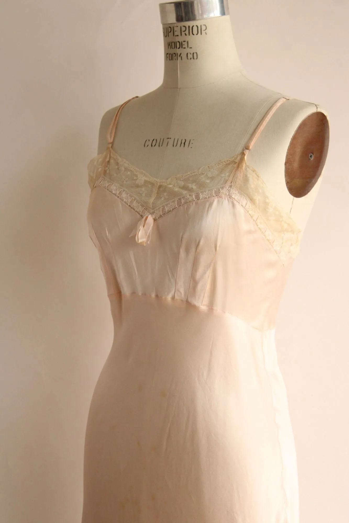 Vintage 1950s Trillium Underthings Pink Silk and Rayon Slip