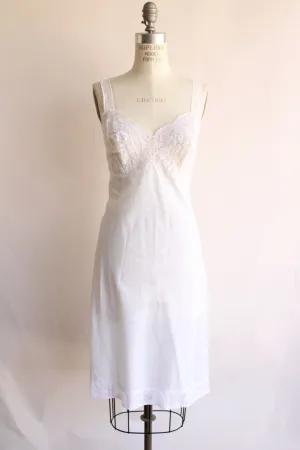 Vintage 1960s 1970s Chevette White Nylon Full Slip Lingerie