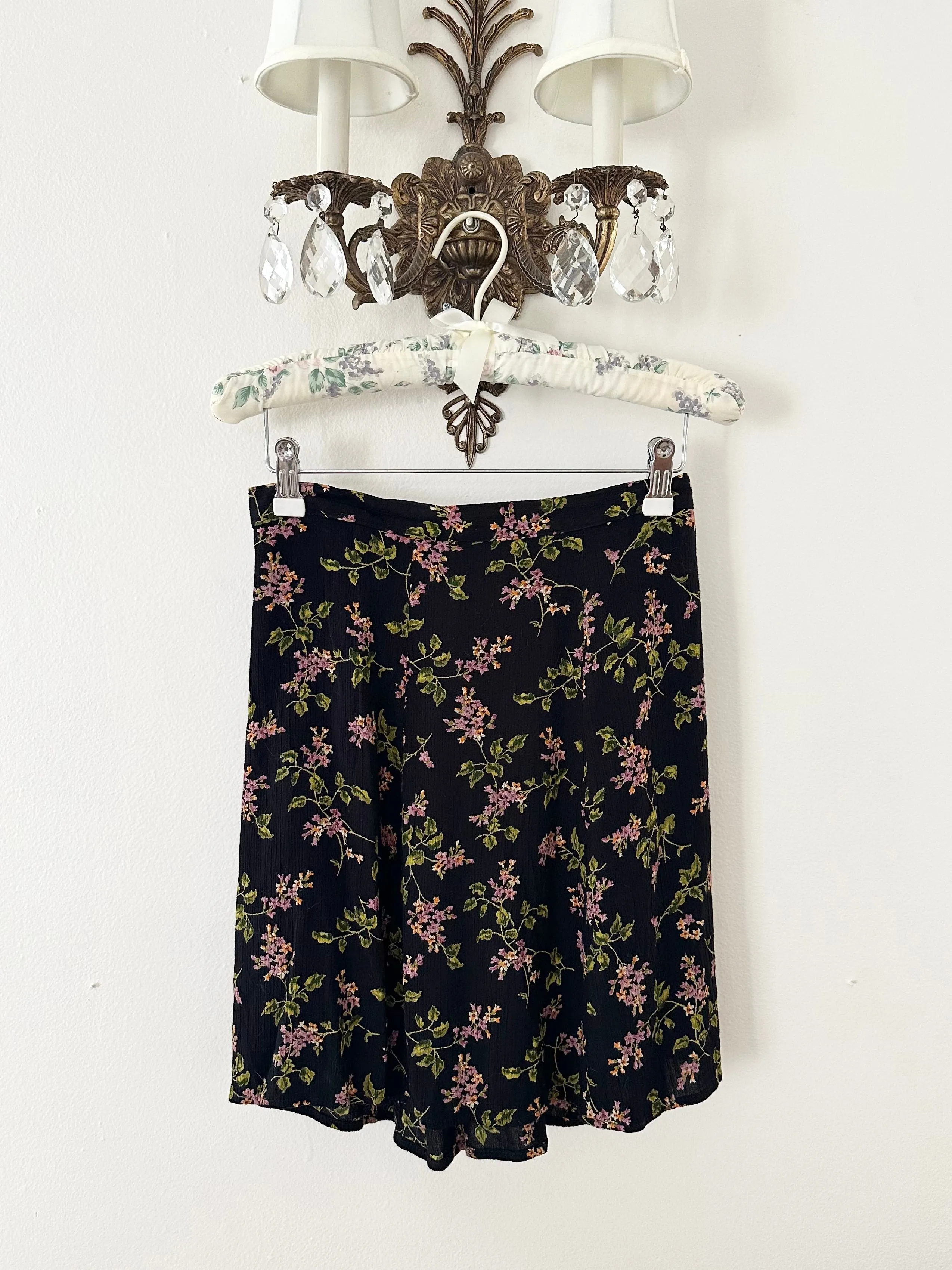 Vintage Floral 90s Mini Skirt (S/M)