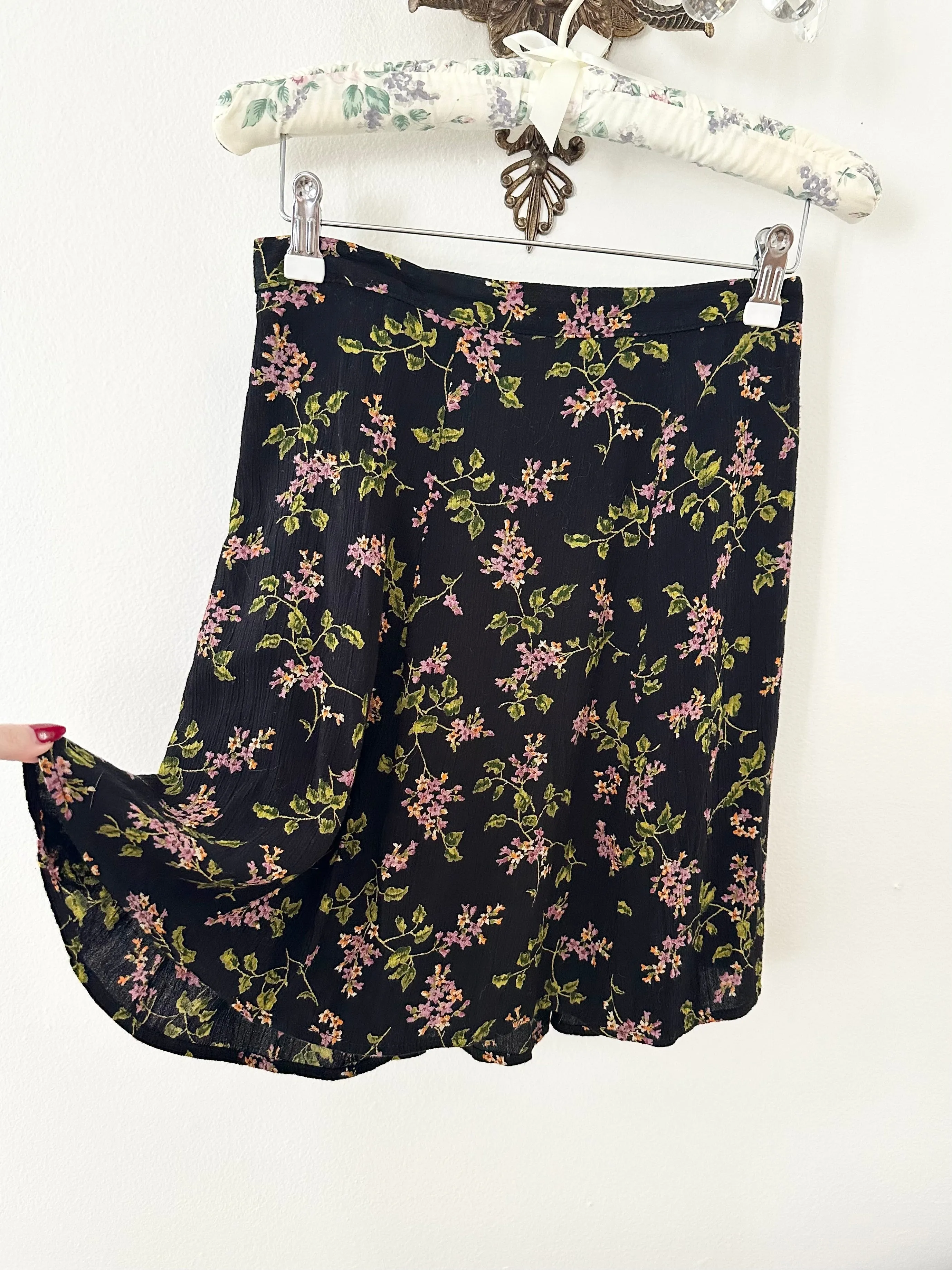 Vintage Floral 90s Mini Skirt (S/M)