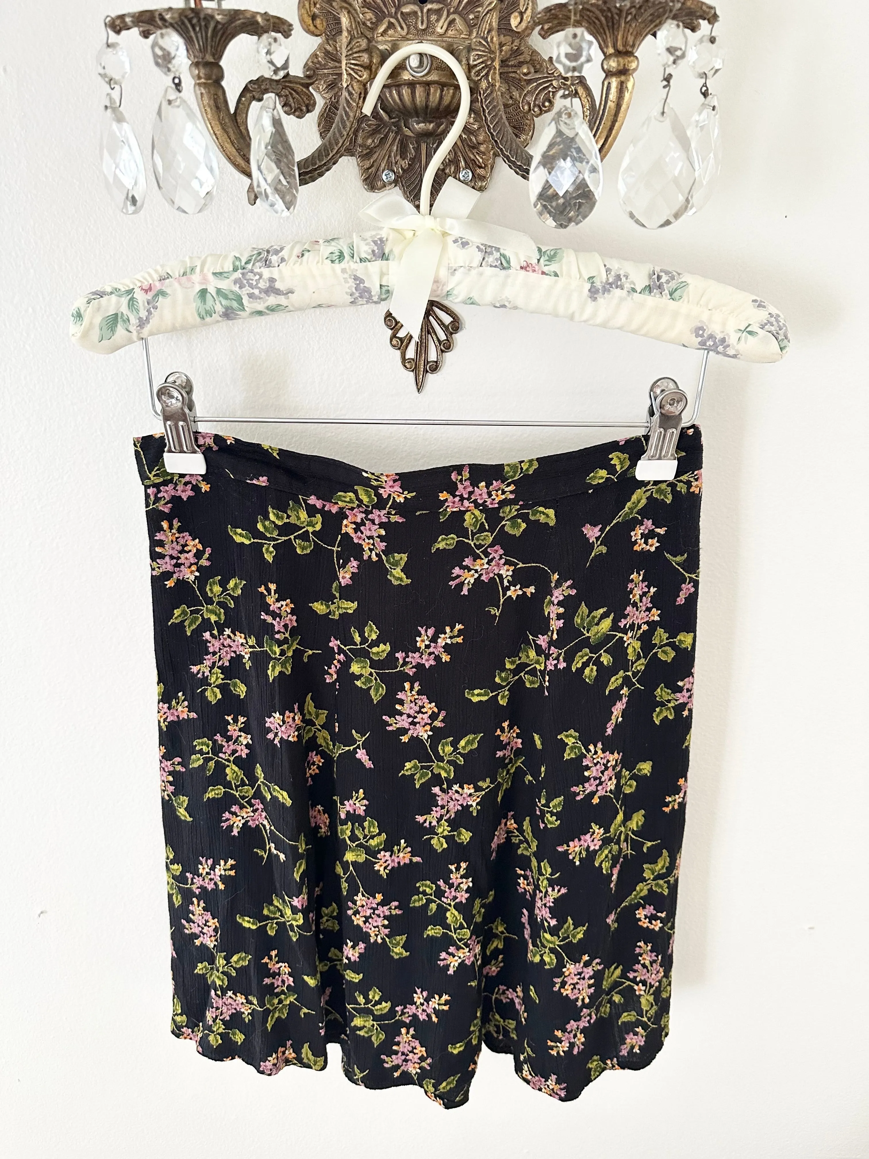 Vintage Floral 90s Mini Skirt (S/M)