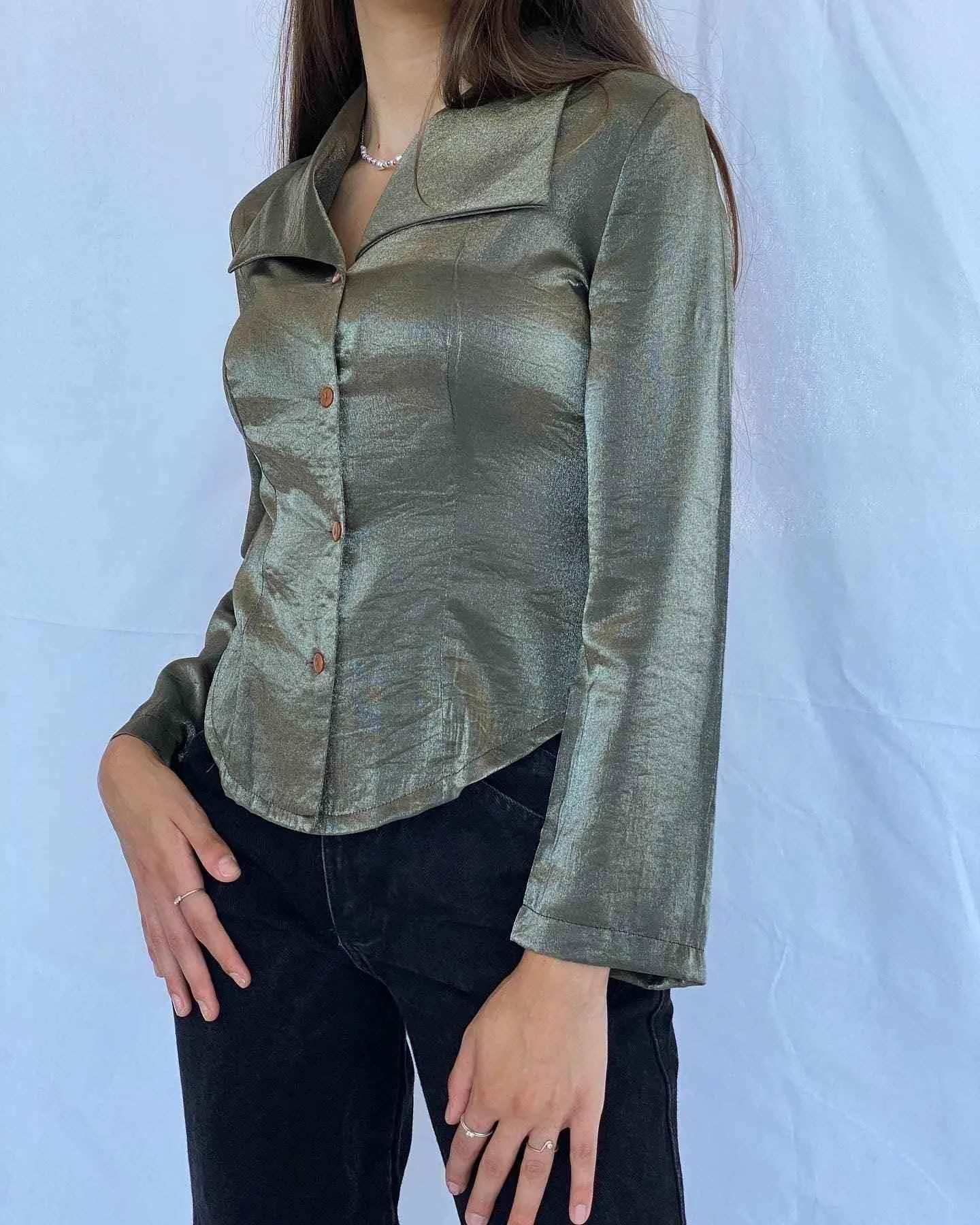 Vintage Hilvana Costoms Metallic Shirt
