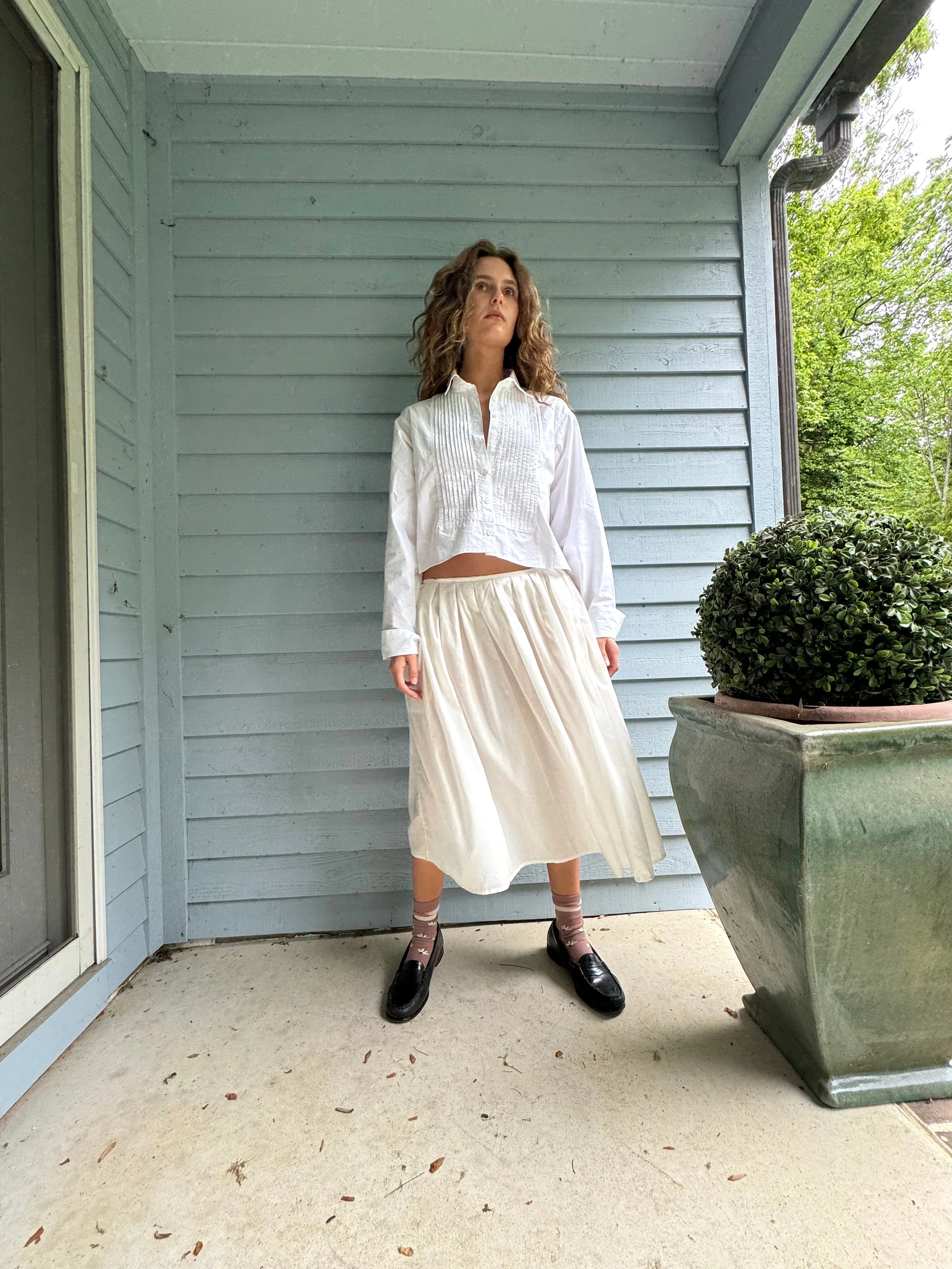 WHITE COTTON SKIRT