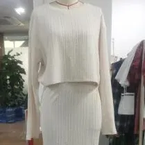 Women's Knitted Top Half Skirt Set