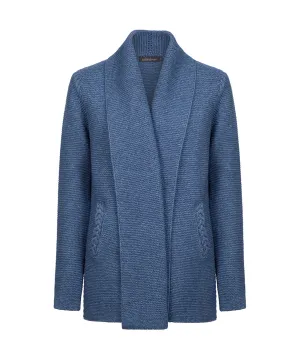 Womens Sutton Cable Cardigan Blue Wave